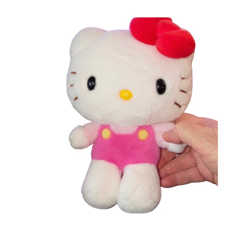 Sanrio Hello Kitty Plush Pink Overalls Bow Cute Stuffed Animal Toy Kids Gift‎